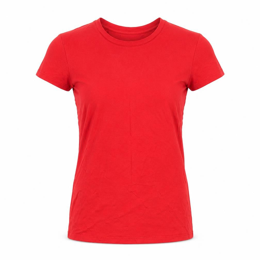 Oasis Womens Red Viscose Basic T-Shirt Size S Round Neck