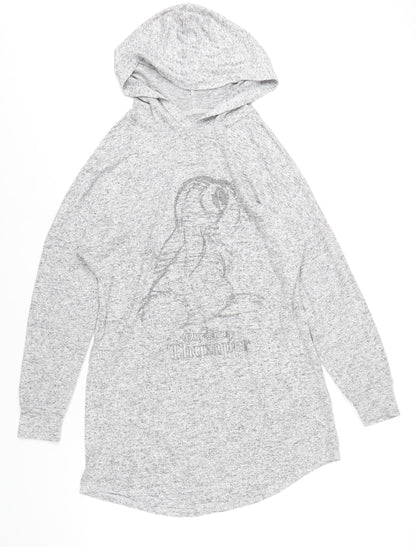 Preloved Disney Womens Grey Vinyl Pullover Hoodie Size 12 Pullover - Bambi Thumper - Front