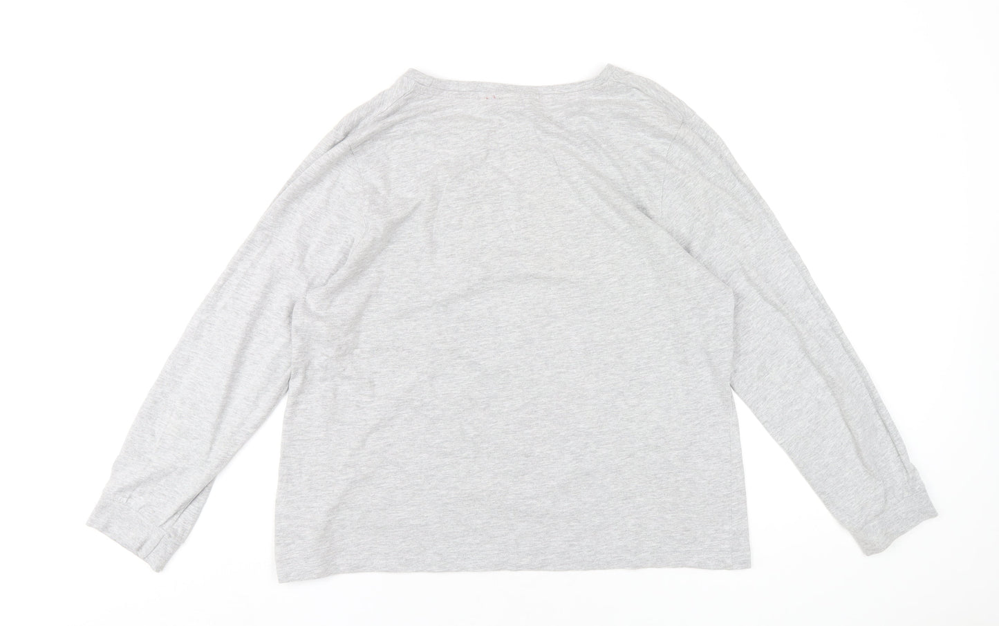 Disney Womens Grey Cotton Basic T-Shirt Size 14 Round Neck - Minnie Mouse Christmas