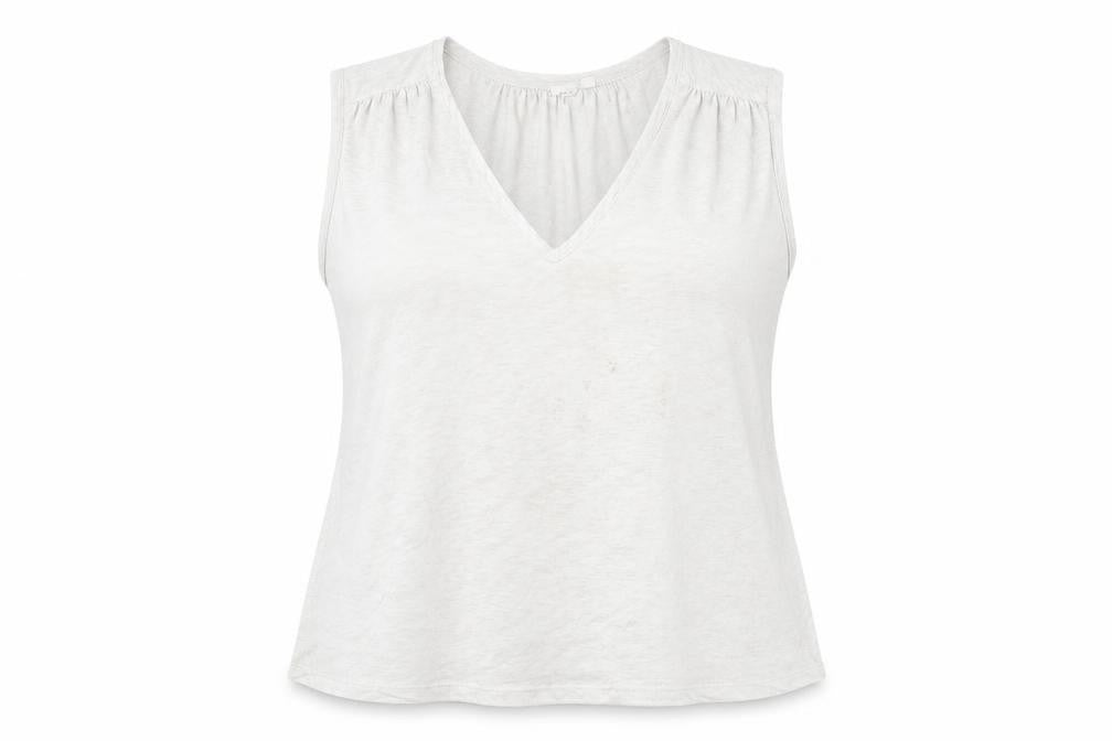 Gap Womens Grey Cotton Basic Tank Size M V-Neck
