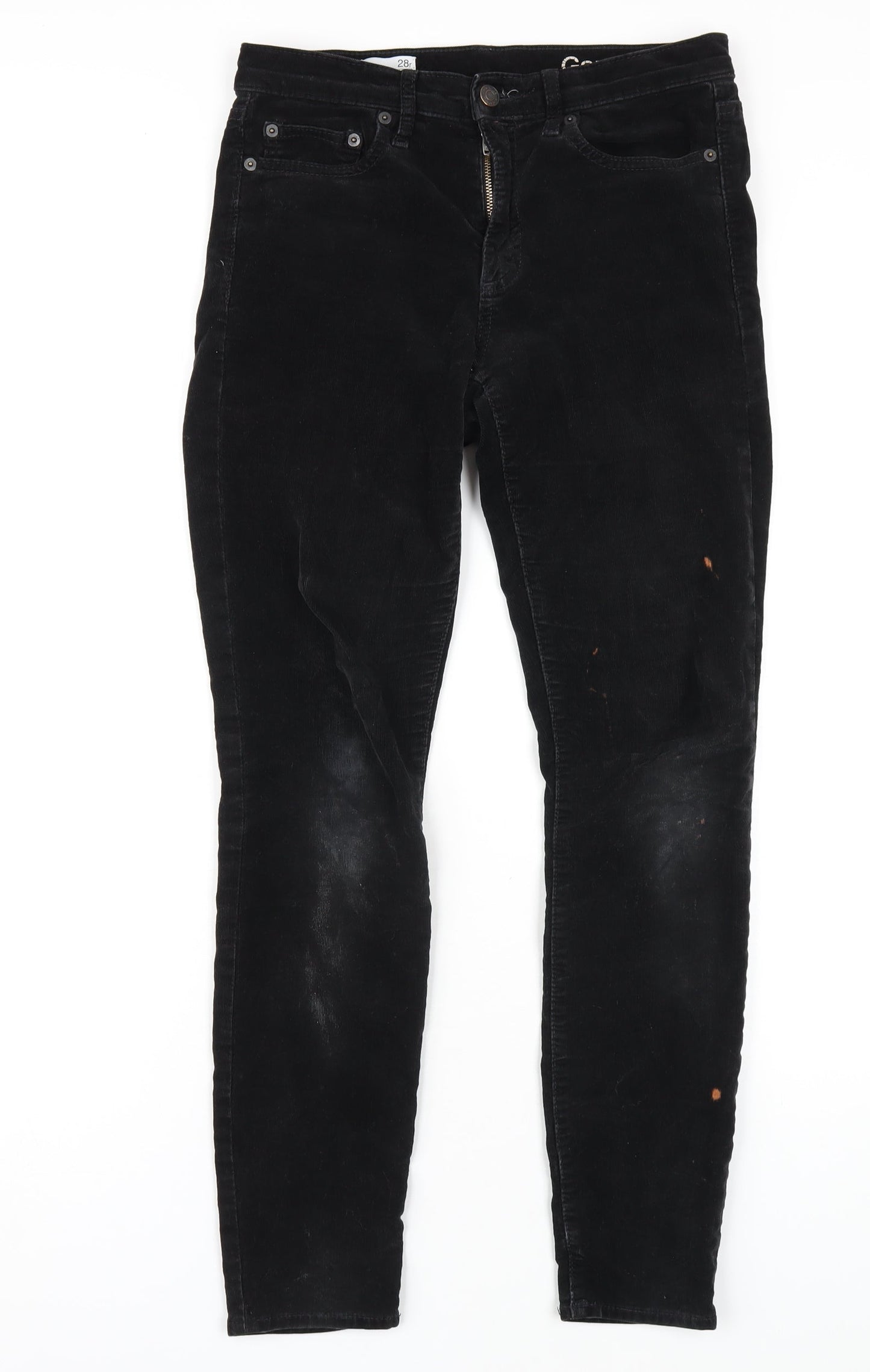Gap Womens Black Cotton Trousers Size 28 in L30 in Regular Zip