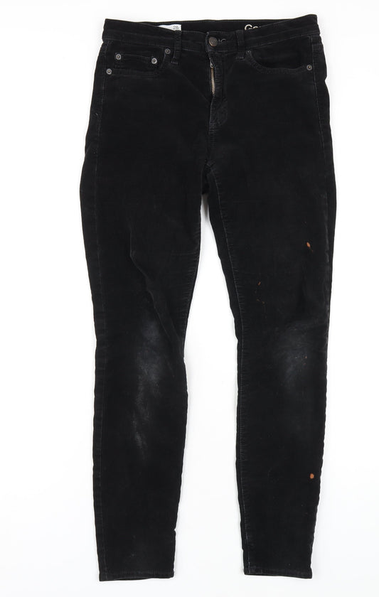 Gap Womens Black Cotton Trousers Size 28 in L30 in Regular Zip