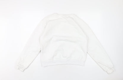 Preloved Netflix Girls White Polyester Pullover Sweatshirt Size 14-15 Years Pullover - Wednesday - Back