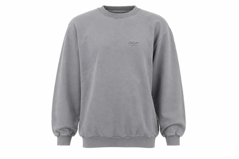 Cotton Traders Mens Grey Cotton Pullover Sweatshirt Size S