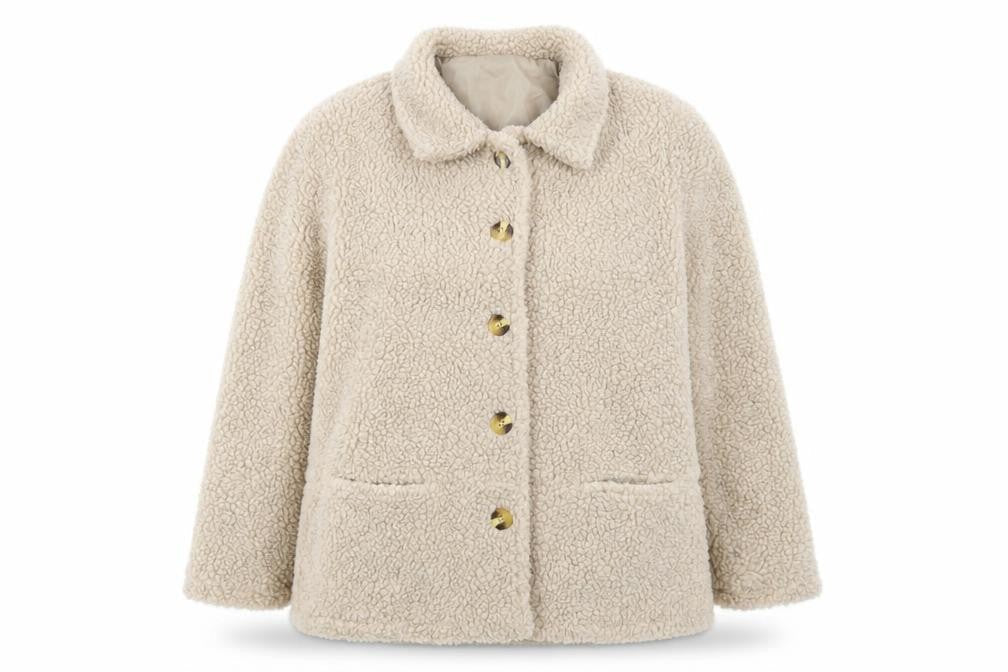 Damart Womens Beige Overcoat Coat Size 18 Button