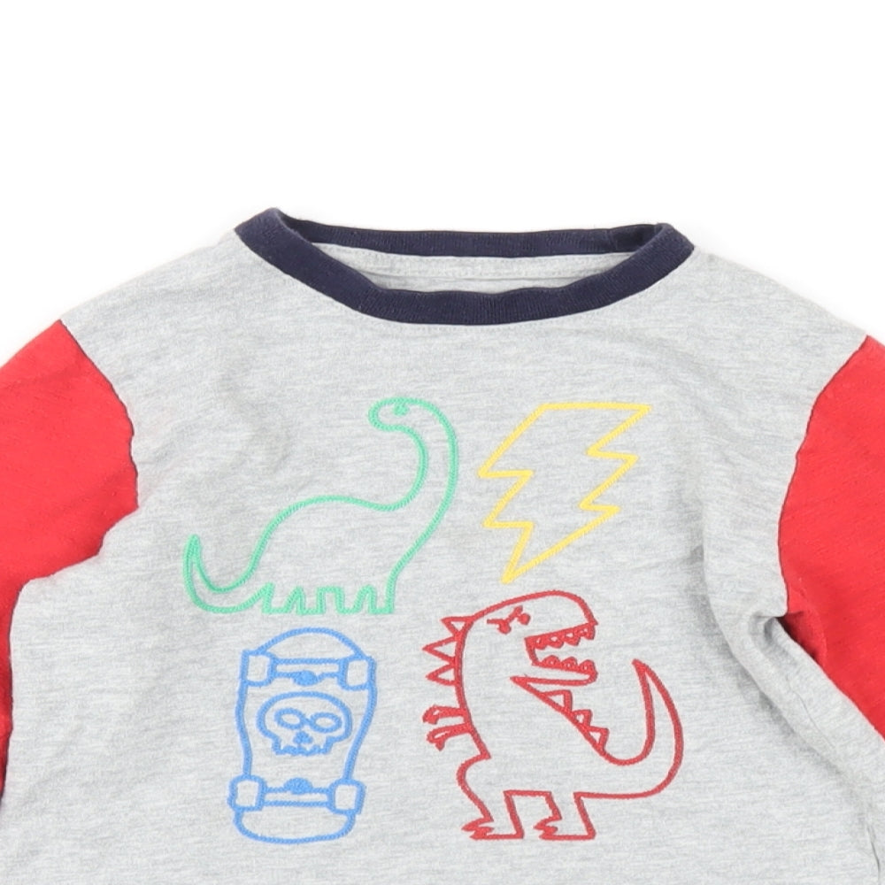 Gap Boys Grey Cotton Basic T-Shirt Size 6 Years Round Neck Pullover