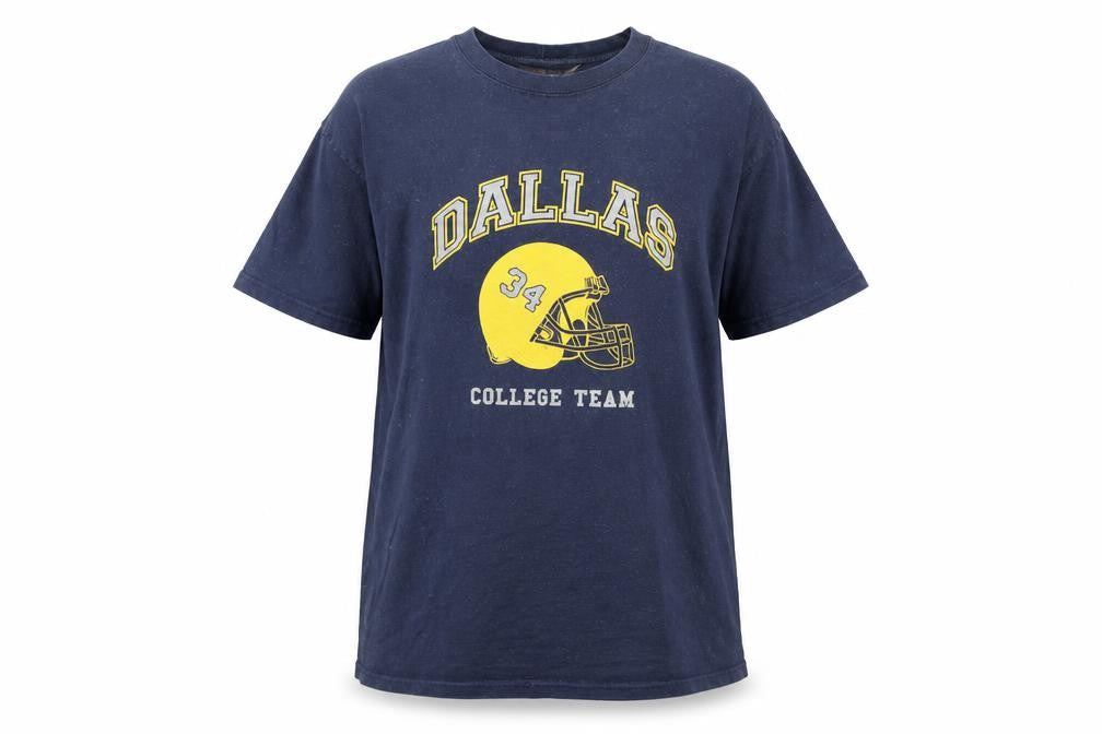 Harper & Lewis Womens Blue Cotton Basic T-Shirt Size M Round Neck - Dallas College Team