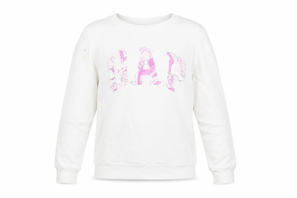 Gap Girls White Cotton Pullover Sweatshirt Size 10 Years Pullover