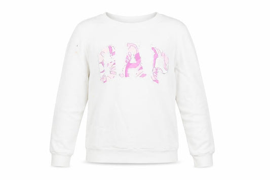 Gap Girls White Cotton Pullover Sweatshirt Size 10 Years Pullover