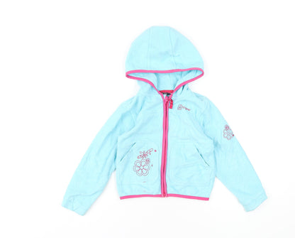 Additional front view of Hi Gear girls’ blue jacket, size 3-4, years zip