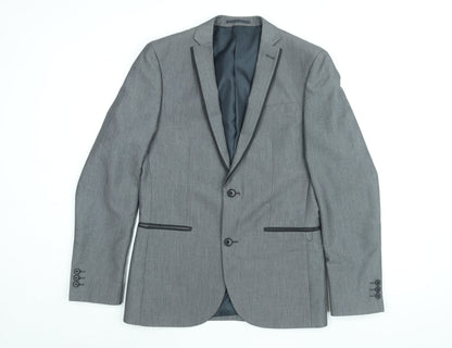 Next Mens Grey Polyester Jacket Suit Jacket Size 38 Regular