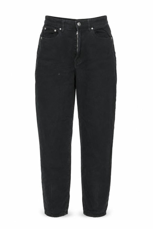 H&M Womens Black Cotton Mom Jeans Size 8 L28 in Regular Zip