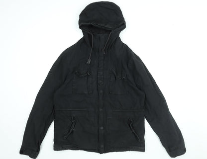 Next Mens Black Jacket Coat Size L Zip