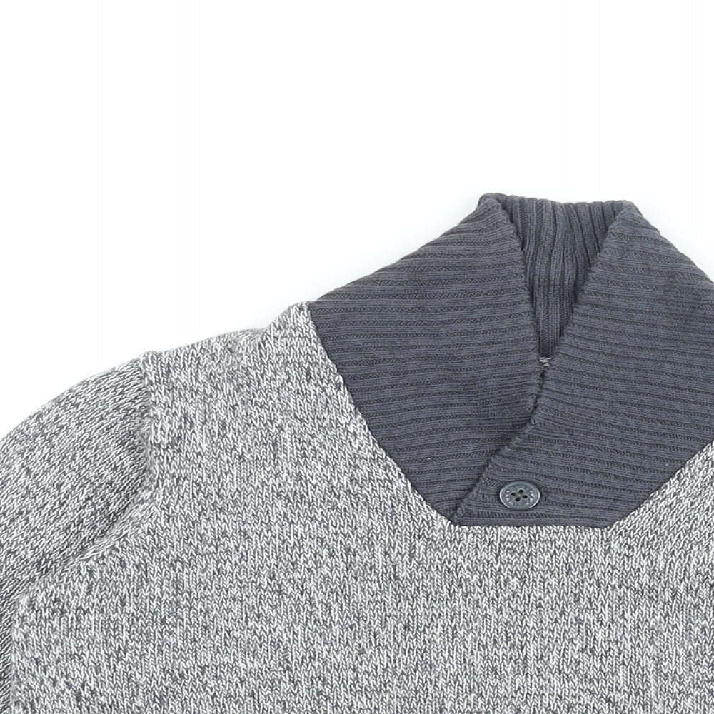 Pepperts Boys Grey V-Neck Cotton Pullover Jumper Size 8-9 Years Pullover