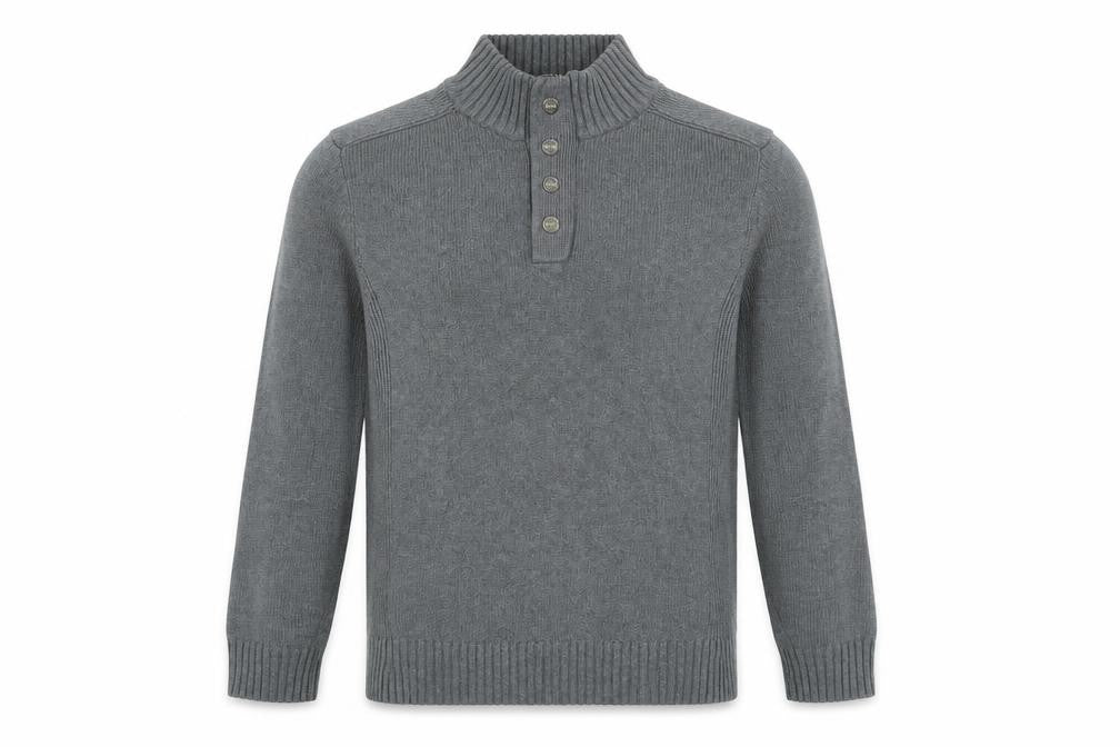 NEXT Mens Grey High Neck Cotton Pullover Jumper Size S Long Sleeve