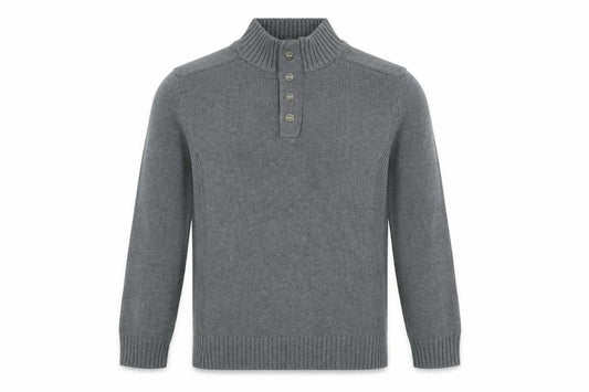 Next Mens Grey High Neck Cotton Pullover Jumper Size S Long Sleeve