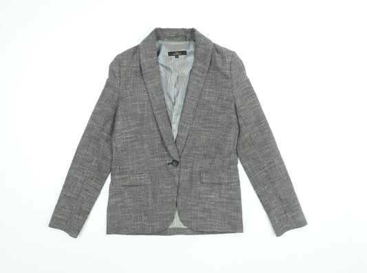 NEXT Womens Grey Jacket Blazer Size 6 Button