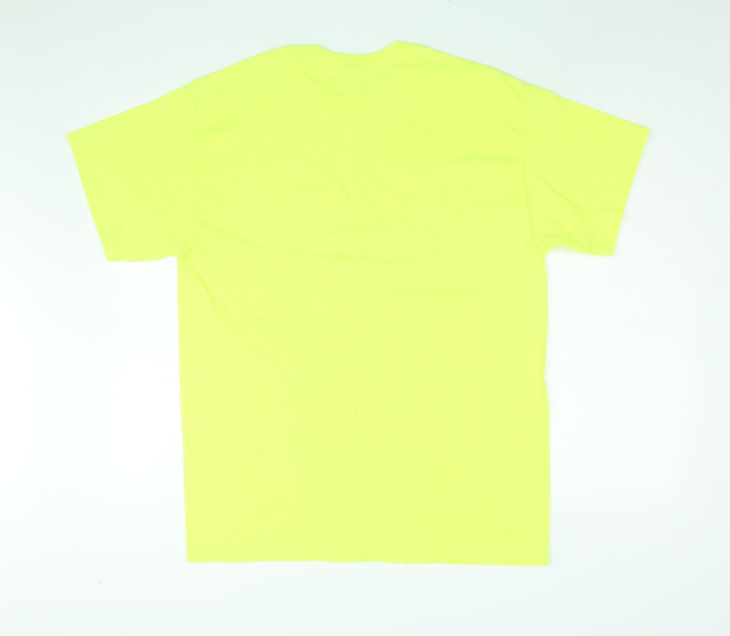 Love Womens Yellow Cotton Basic T-Shirt Size L Round Neck - Cocktails