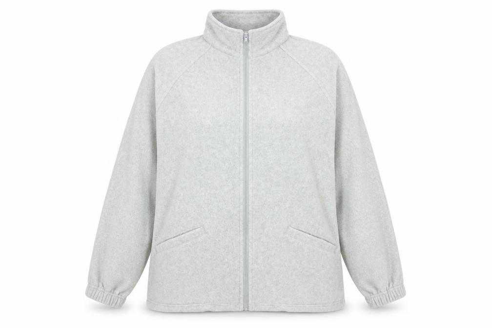 Casual Comfort Womens Grey Polyester Full Zip Sweatshirt Size 18 Zip