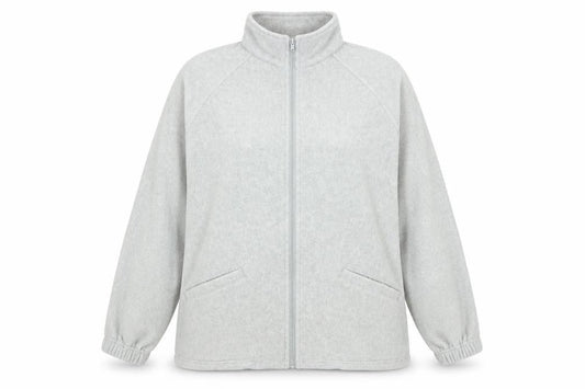 Casual Comfort Womens Grey Polyester Full Zip Sweatshirt Size 18 Zip