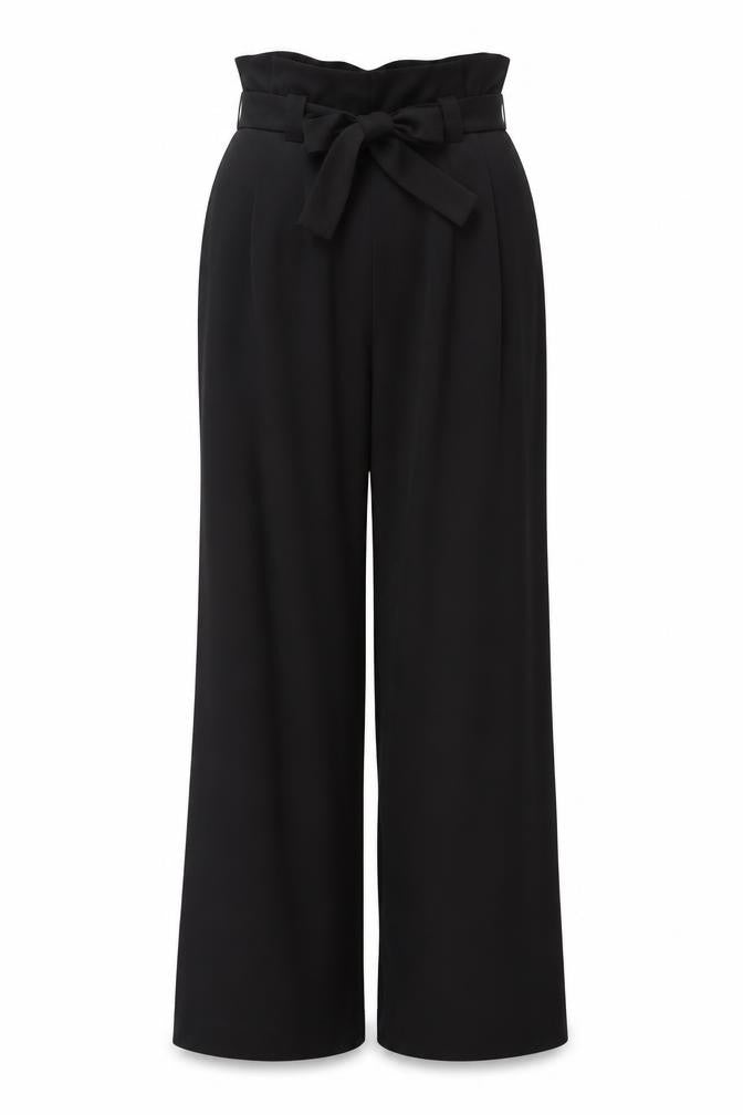 Lipsy Womens Black Polyester Trousers Size 8 L32 in Regular Zip - Belted