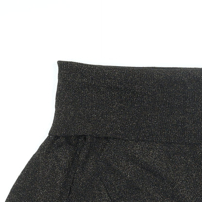 Oasis Womens Black Viscose Basic T-Shirt Size S Off the Shoulder