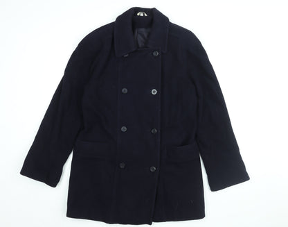 Klass Womens Blue Overcoat Coat Size 10 Button