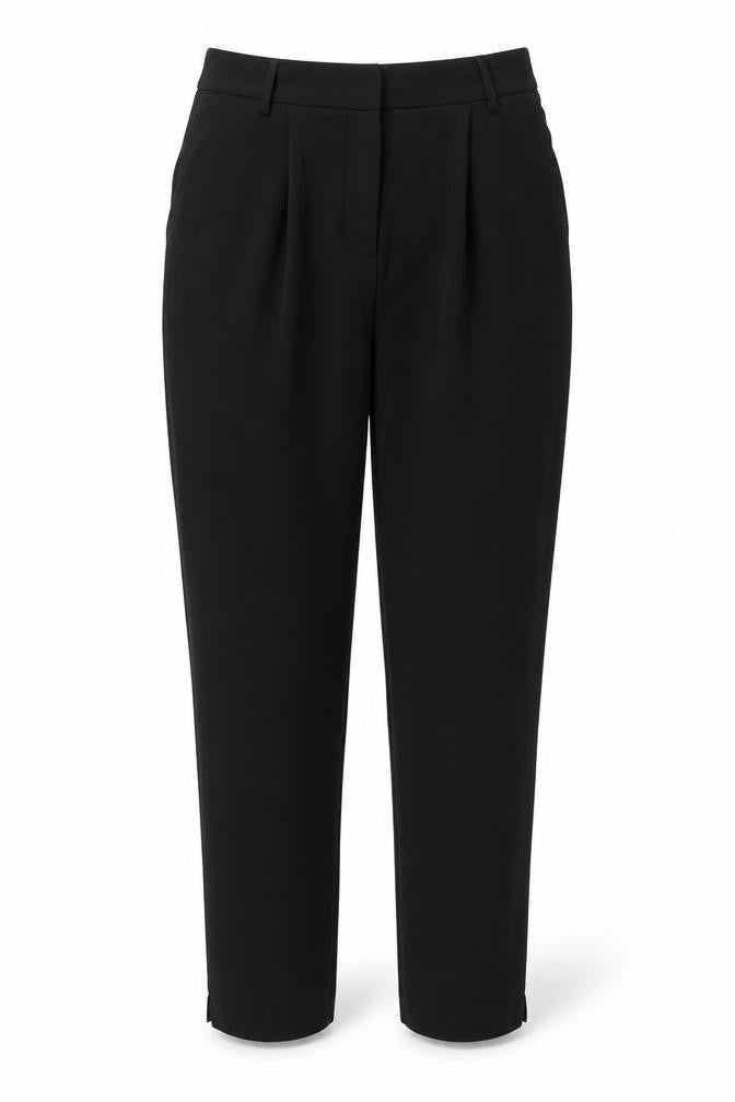 Fahri Womens Black Polyester Trousers Size 10 L26.5 in Regular Zip