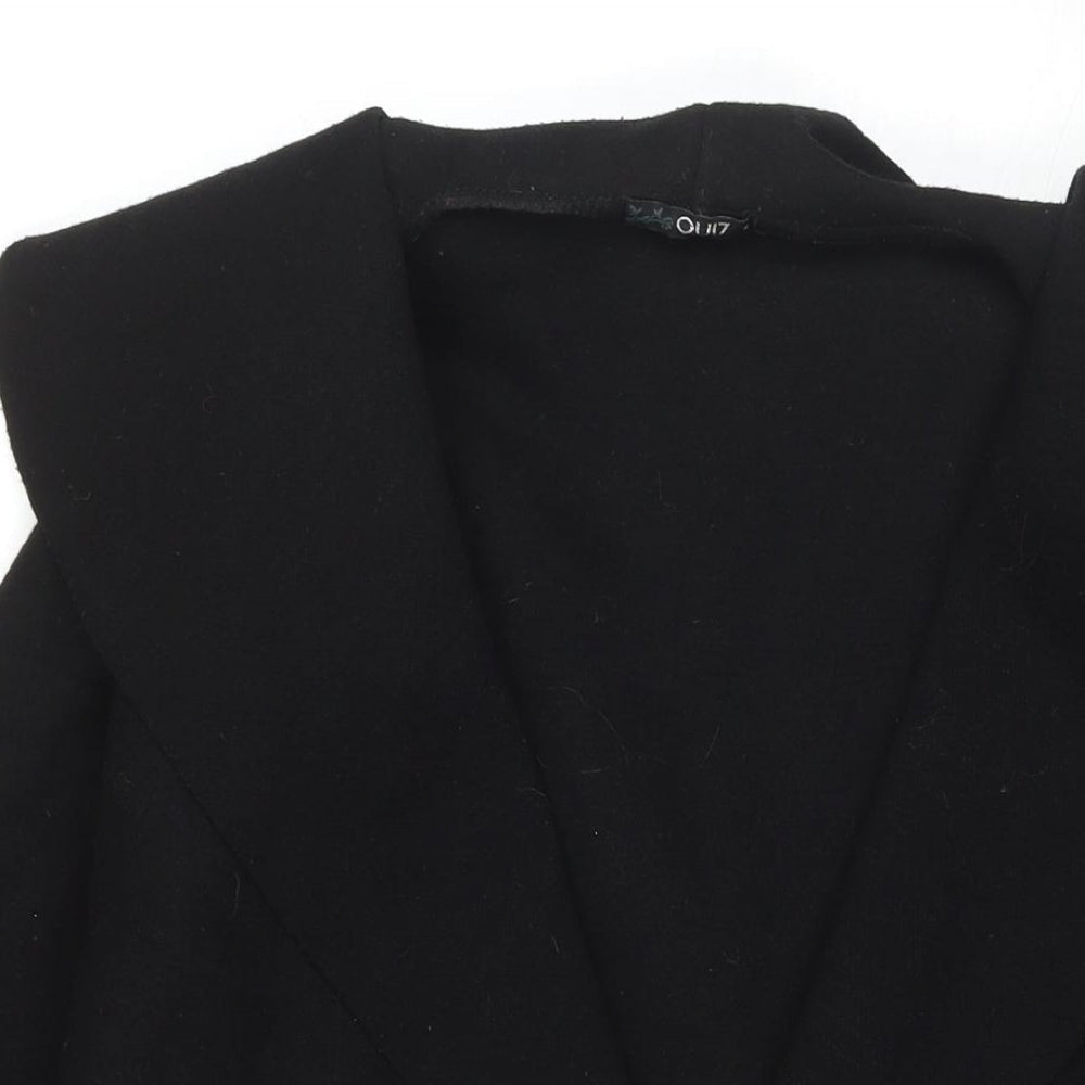 Quiz Womens Black Overcoat Coat Size 8