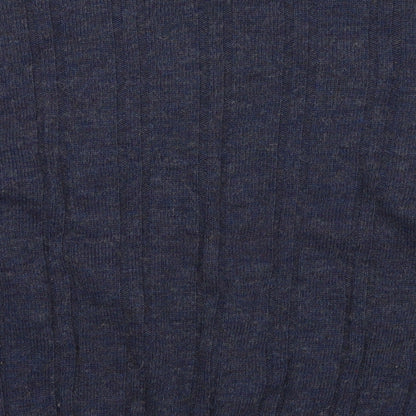 Tobiasystem Womens Blue Round Neck Wool Pullover Jumper Size 16