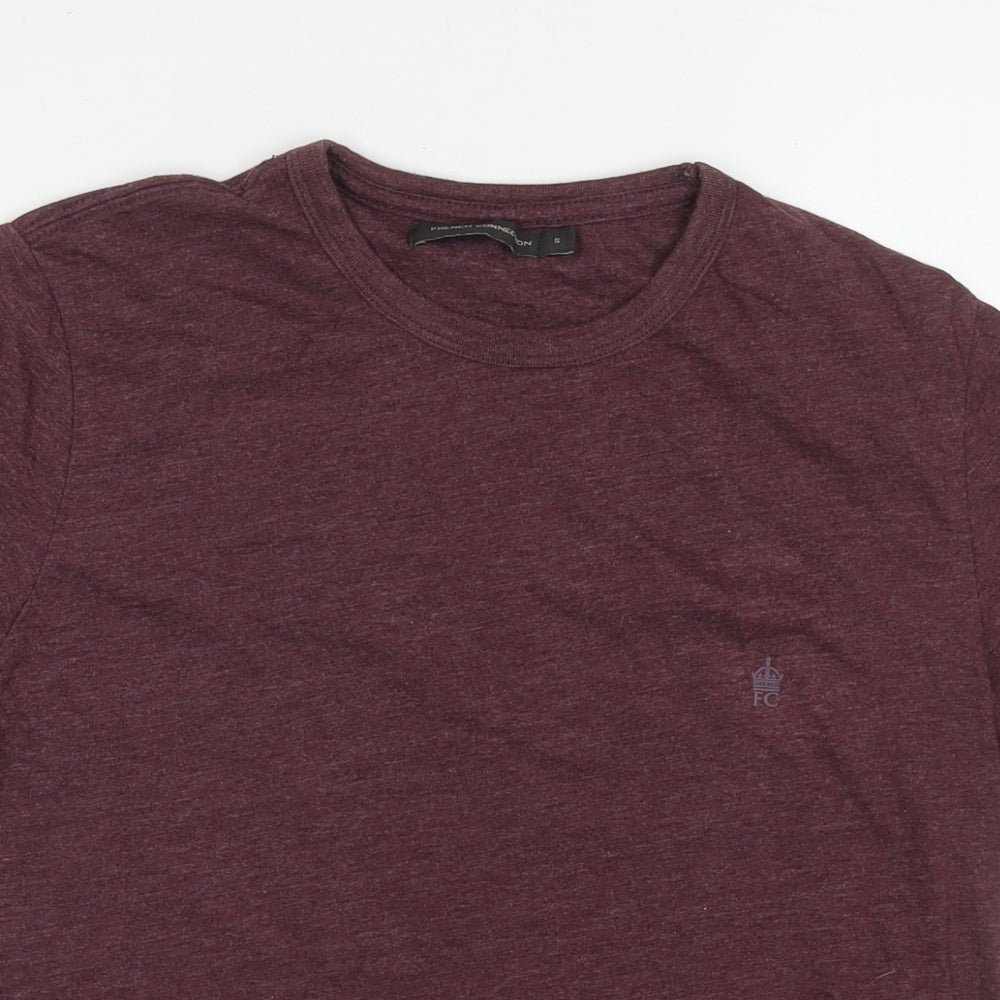 French Connection Mens Brown Cotton T-Shirt Size S Round Neck