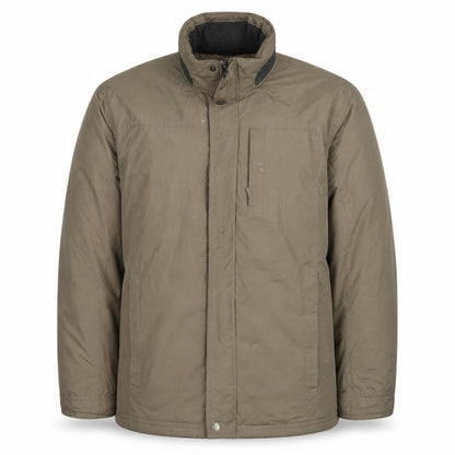 Front view of Atlantic Bay men’s brown jacket, size XL, zip