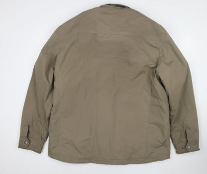 Back view of Atlantic Bay men’s brown jacket, size XL, zip