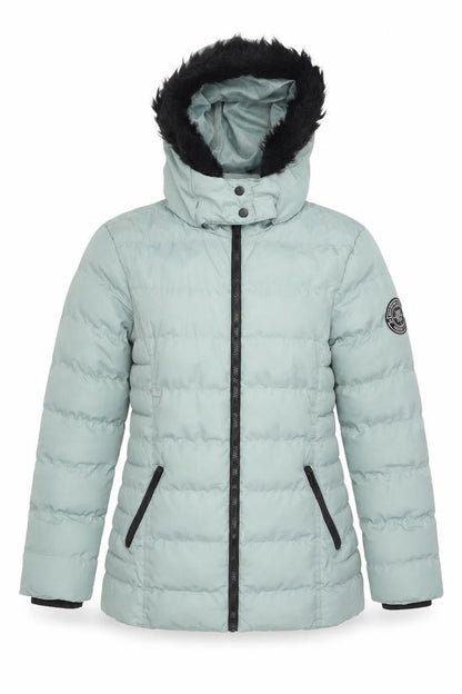 Brave Soul Womens Blue Quilted Jacket Size 10 Zip