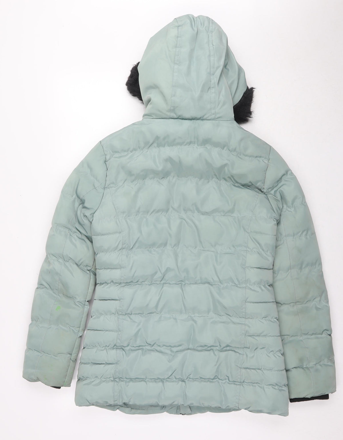 Brave Soul Womens Blue Quilted Jacket Size 10 Zip