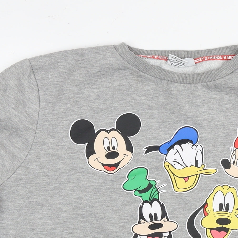 Disney Womens Grey Cotton Pullover Sweatshirt Size L Pullover - Mickey And Friends