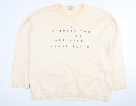 Comfort Colors Womens Ivory Cotton Pullover Sweatshirt Size XL Pullover - I promise you