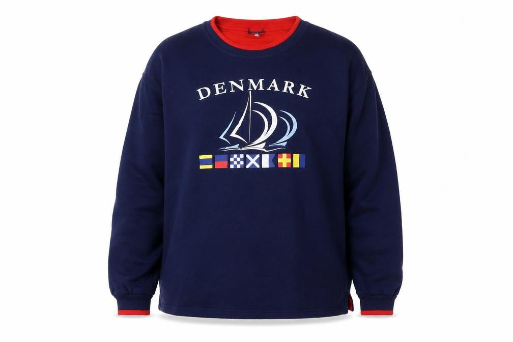 Stedman Men's Blue Nautical Pullover Sweatshirt L