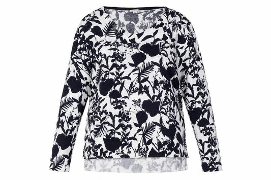Women's Floral V-Neck Pullover Jumper, Size L