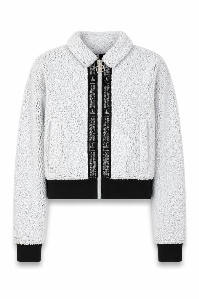 Russell Athletic Women's Grey Sherpa Full Zip Jacket S