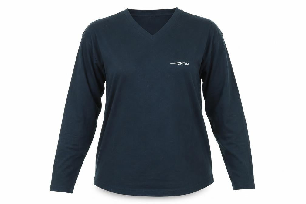 First Womens Blue Cotton Basic T-Shirt Size M Sweetheart - First logo