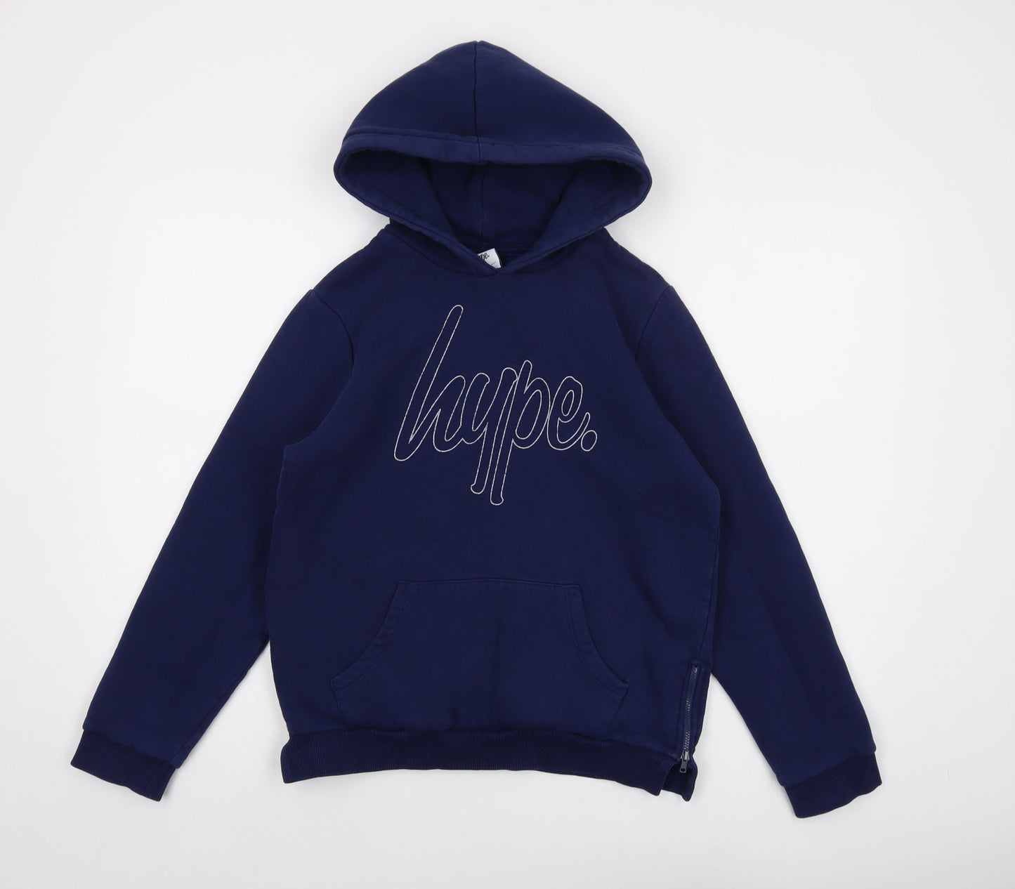Hype Boys Blue Cotton Pullover Hoodie Size 14 Years Pullover
