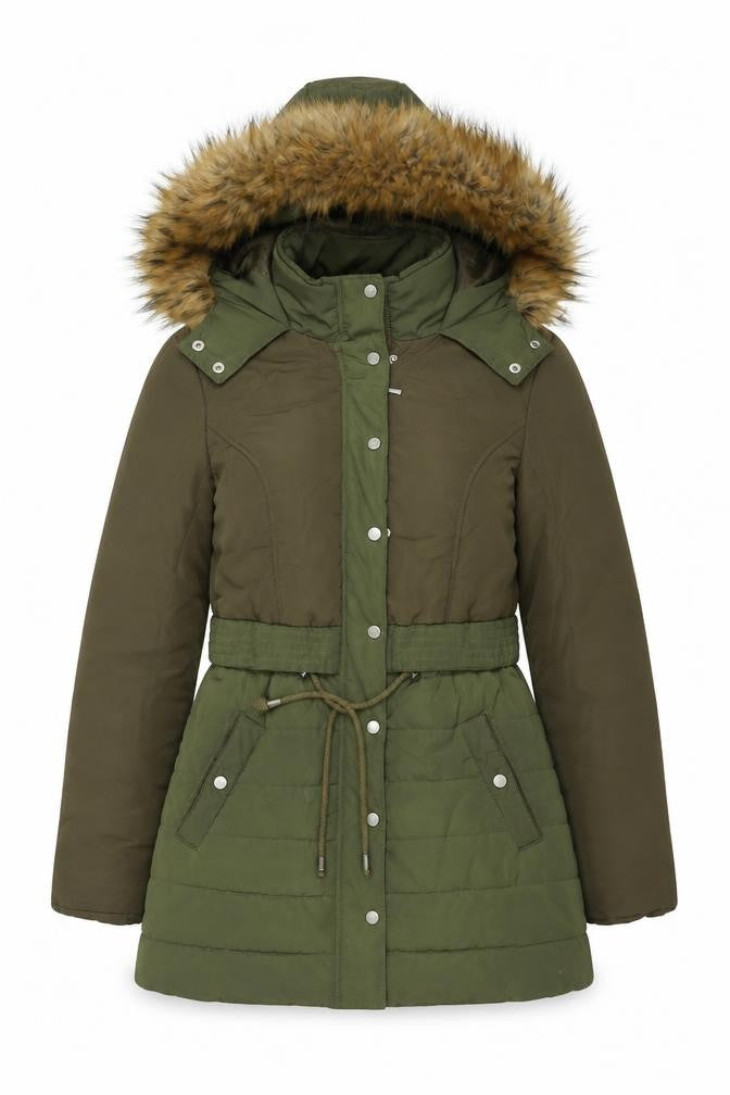 Lipsy Womens Green Parka Coat Size 10 Zip