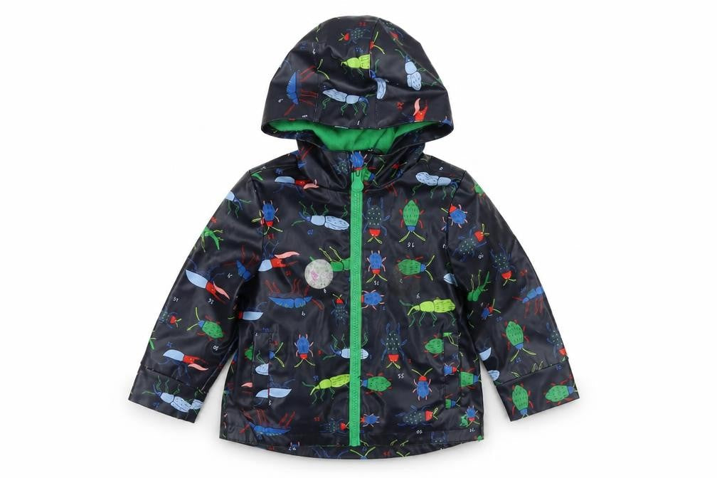 Joues Boys Blue Geometric Rain Coat Coat Size 2 Years Zip