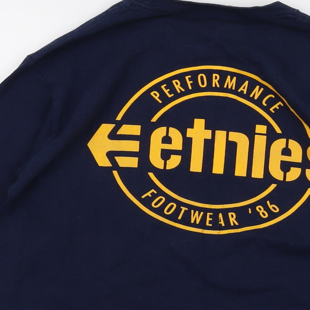 Enties Mens Blue Cotton T-Shirt Size S Crew Neck
