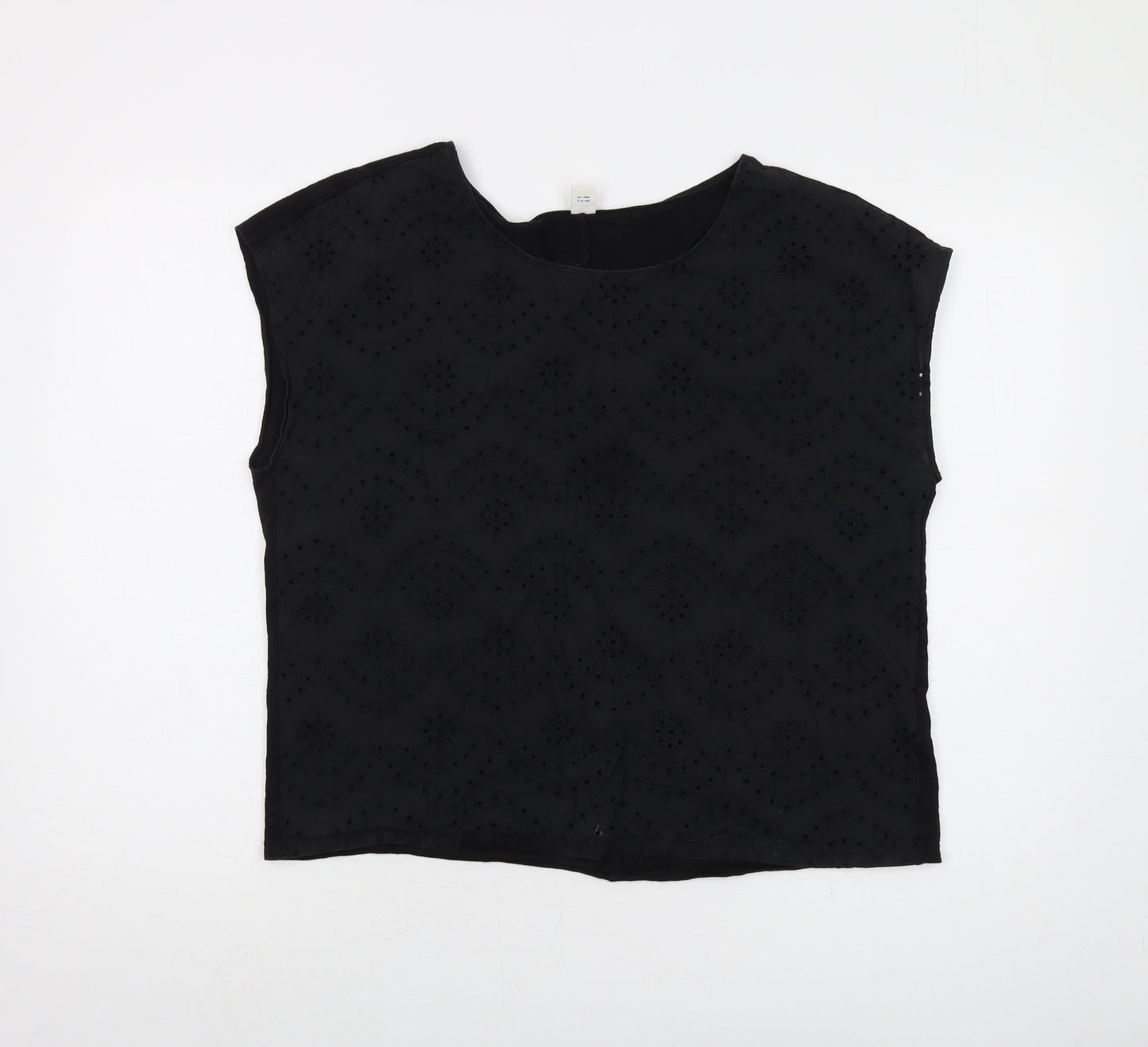 Old Navy Womens Black Polyester Basic T-Shirt Size L Round Neck