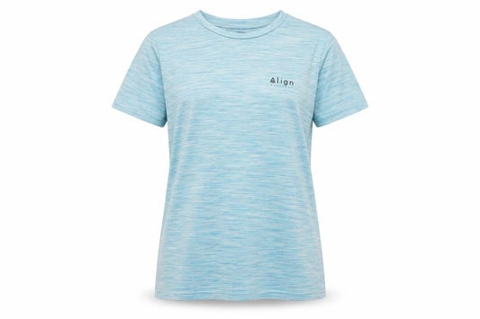 Align Womens Blue Polyester Basic T-Shirt Size 14 Crew Neck Pullover