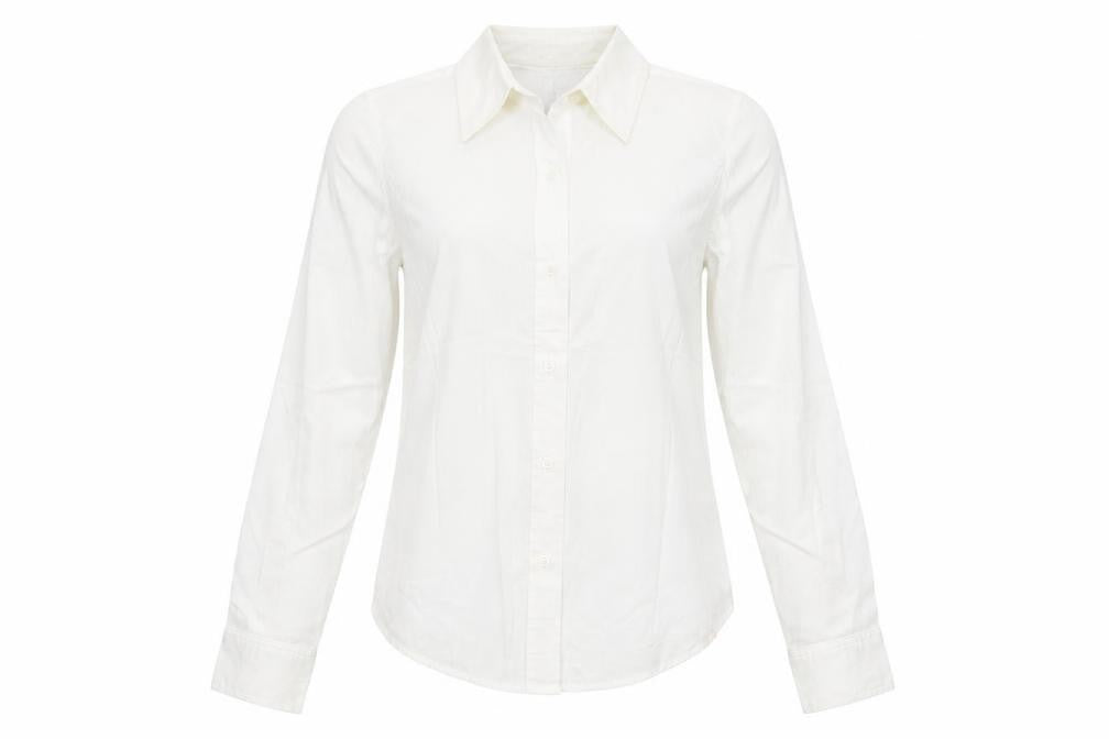 Gap Womens Ivory Cotton Basic Button-Up Size S Collared