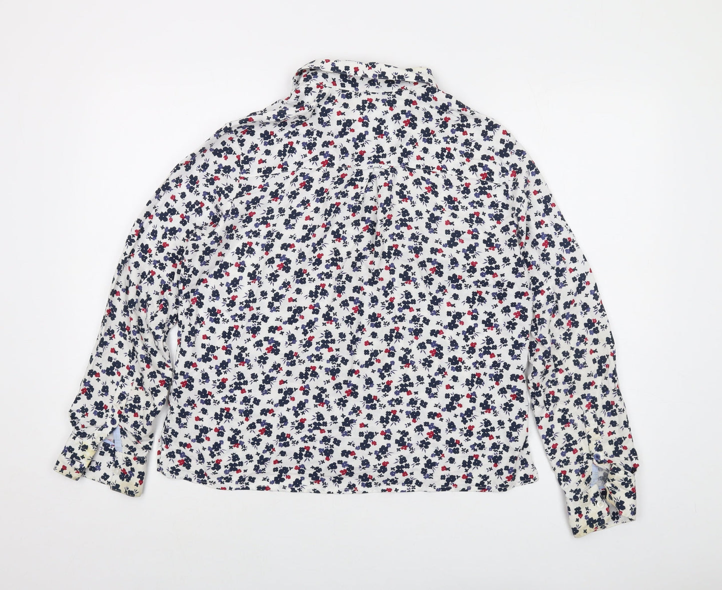 Crew Clothing Womens Multicoloured Floral Viscose Basic Button-Up Size 12 Collared