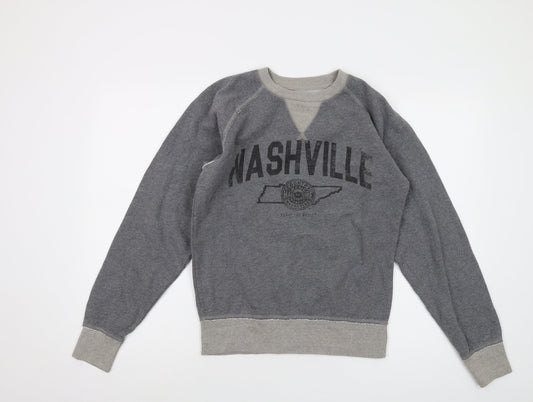 Comp David Womens Grey Cotton Pullover Sweatshirt Size S Pullover